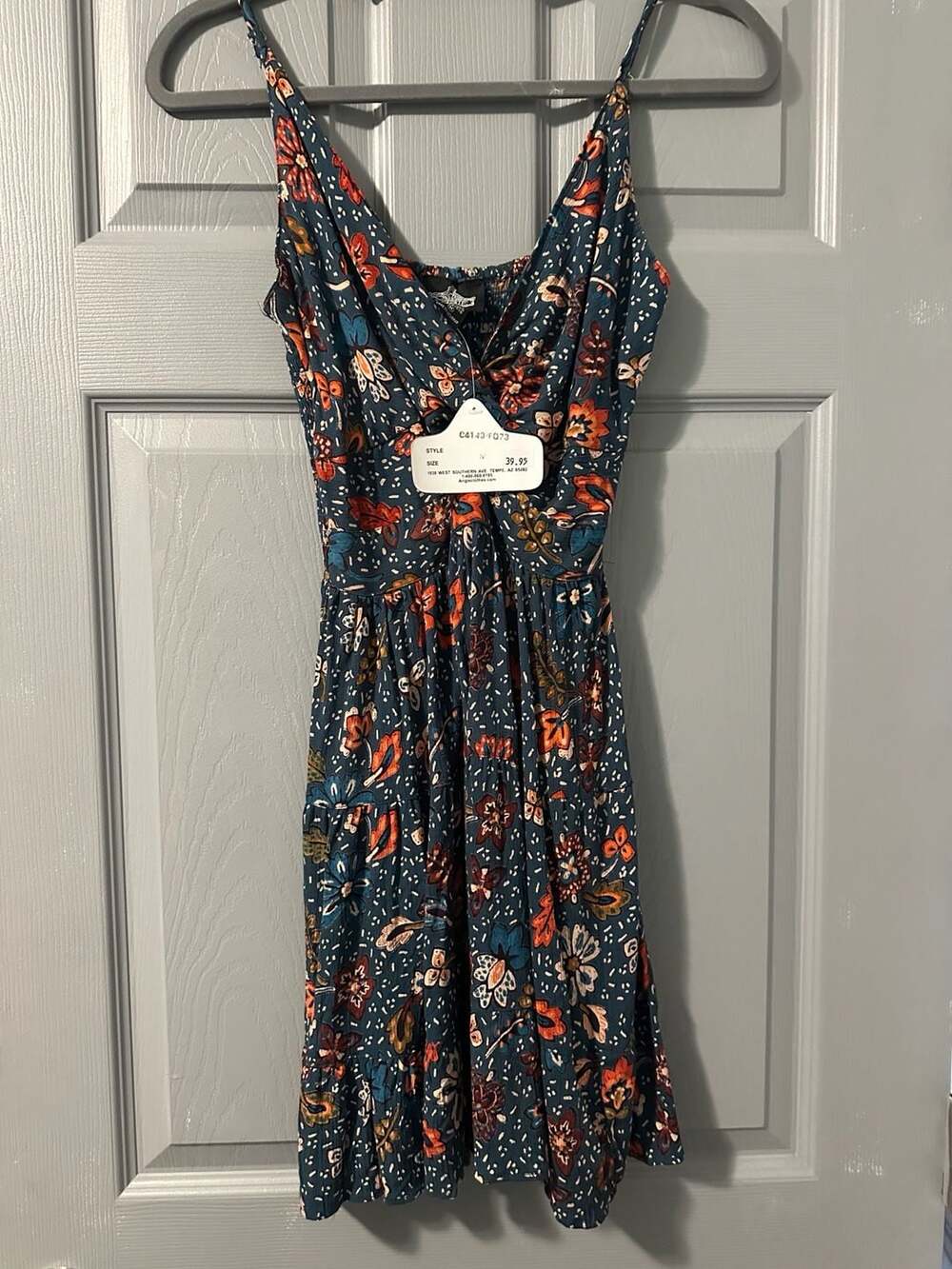Angie V-Neck Floral Smocked Strappy Mini Dress